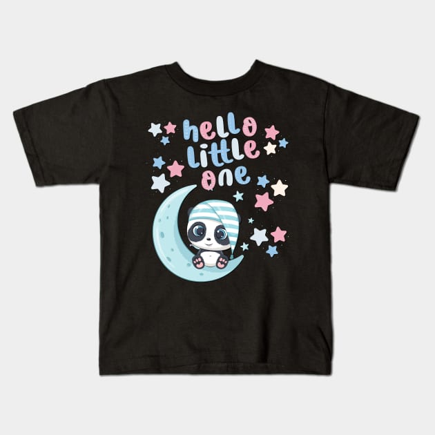 Hello little One Smart Cookie Sweet little panda cute baby outfit Kids T-Shirt by BoogieCreates